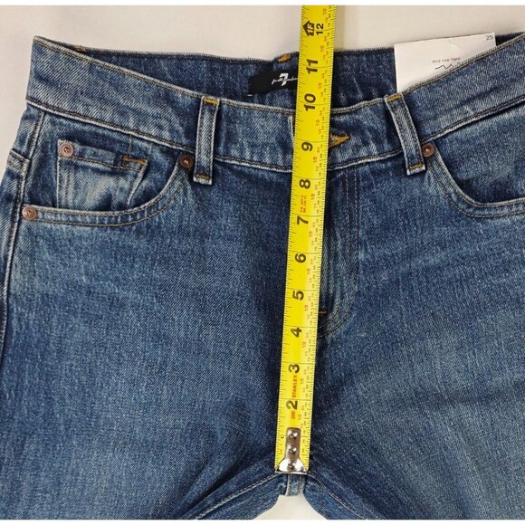 7 For All Mankind Size 25X34 Womens Blue Spencer Flare Mid Rise Jasper Jeans NWT - Picture 4 of 13